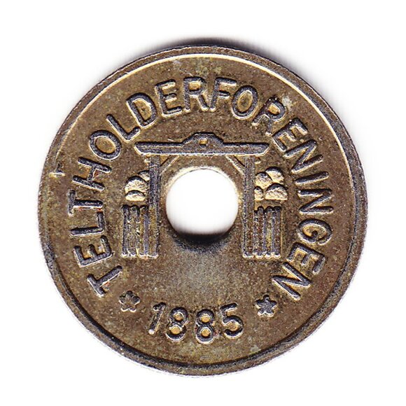 1885 Denmark 25 Ore Coin (b179) - Picture 2 of 2